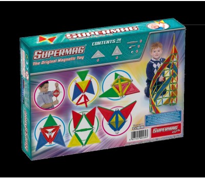 Set de constructie magnetic de baza Supermag Tags, 28 piese